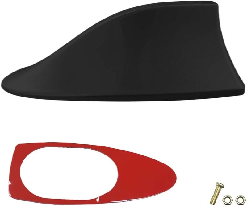 LHDOS Car Shark Fin Antenna Cover, Plastic Automotive Signal Roof Aerial Cover with Adhesive Tape, Universal Roof Mount Antenna Replacement Vehicle Decorative Cover for Car Truck SUV (Black) - Image 1